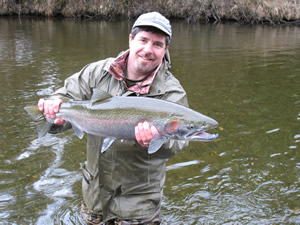 Mike Fenton with a tremendous Situk River Steelhead